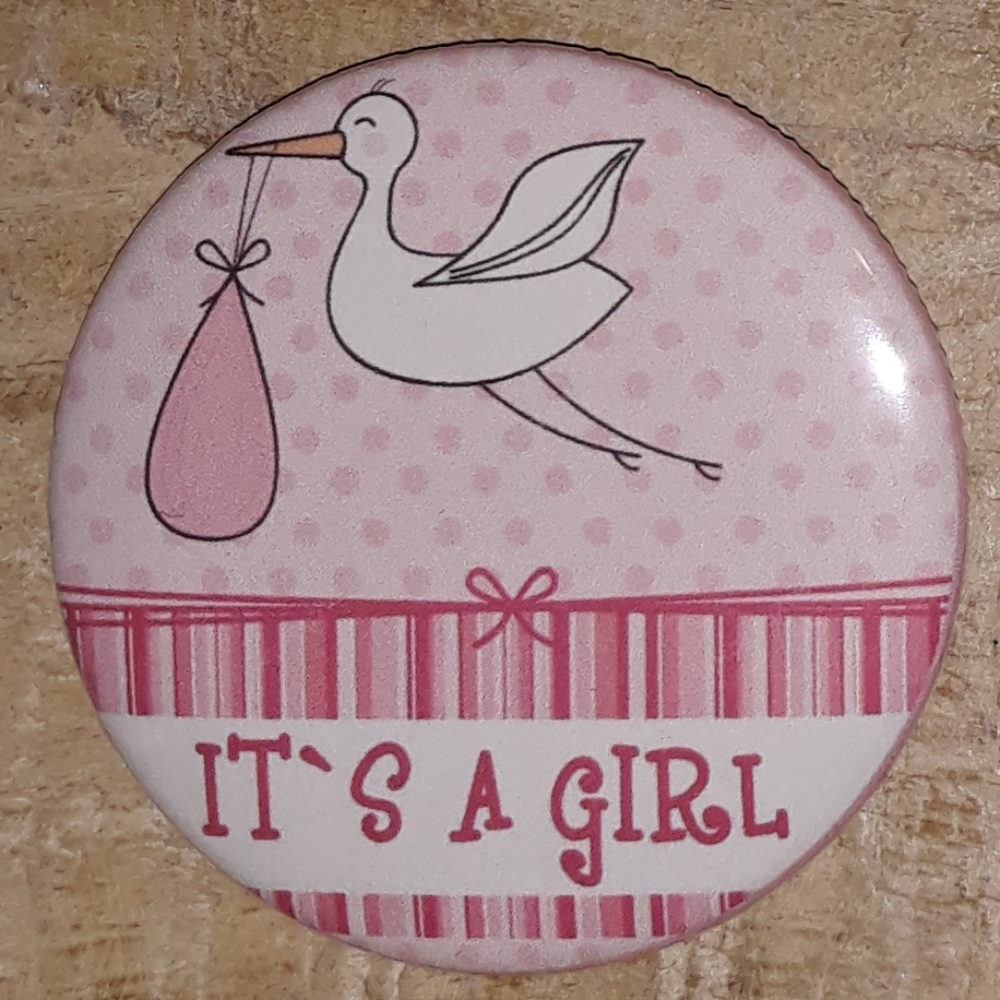(New) It's A Girl Pinback Button Set (set of 6)